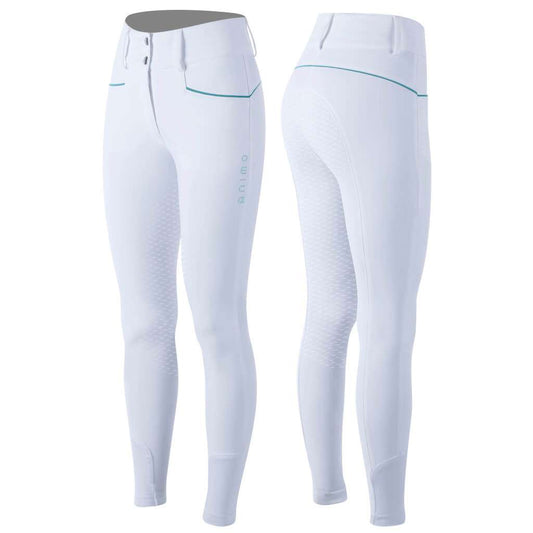 Animo Breeches Ladies's Noley Full-Grip V3 - White and Lago - 38 (IT44)